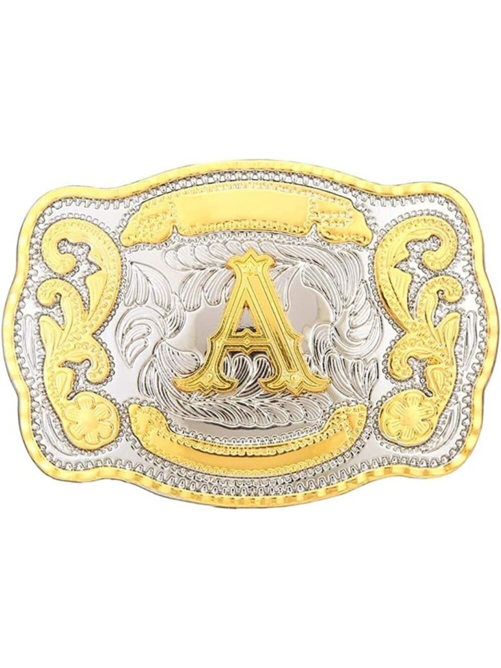 Unisex A Imported Cowboy Rodeo Initial Letter Buckle Belts